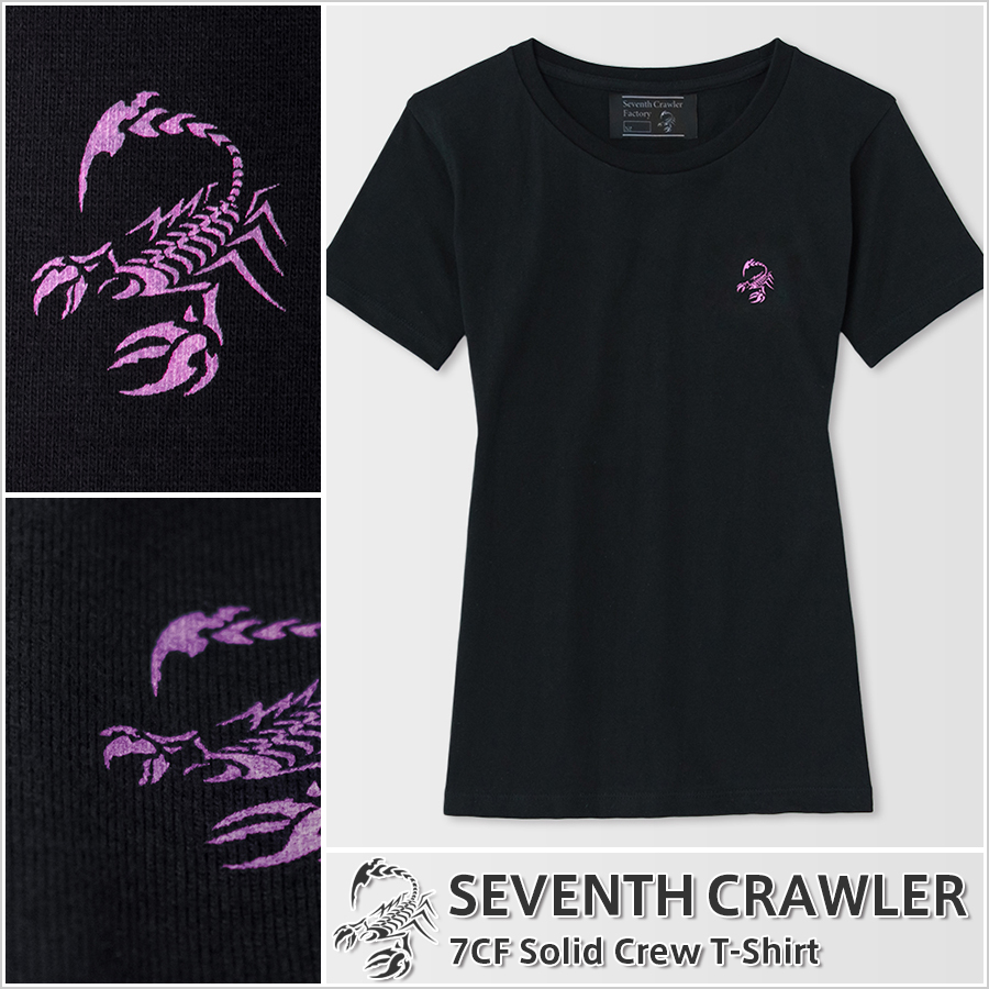 レディース Ｔシャツ ブラック (半袖) [アメカジブランド セブンスクローラー]
