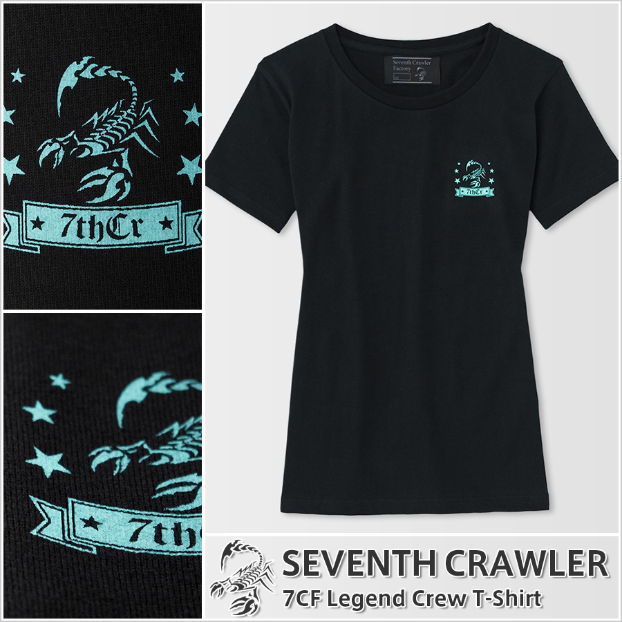 レディース Ｔシャツ ブラック (半袖) [アメカジブランド セブンスクローラー]