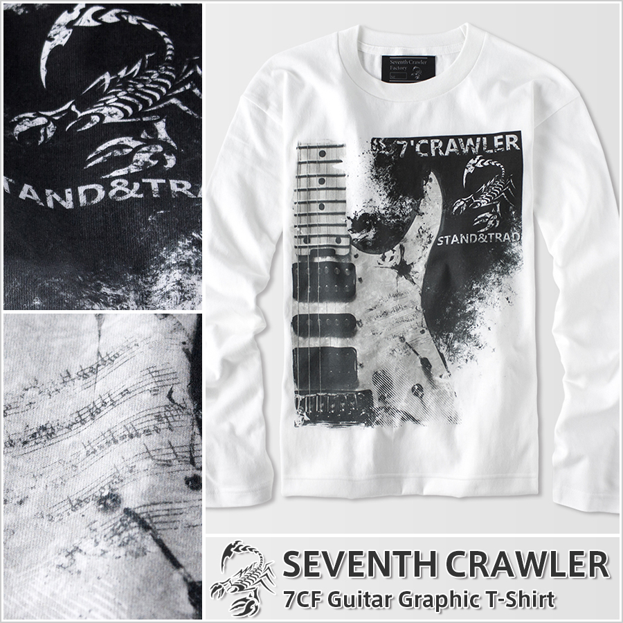 メンズ Ｔシャツ ホワイト (長袖) [アメカジブランド セブンスクローラー]