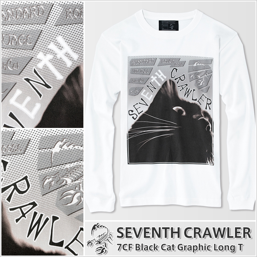 メンズ Ｔシャツ ホワイト (長袖) [アメカジブランド セブンスクローラー]