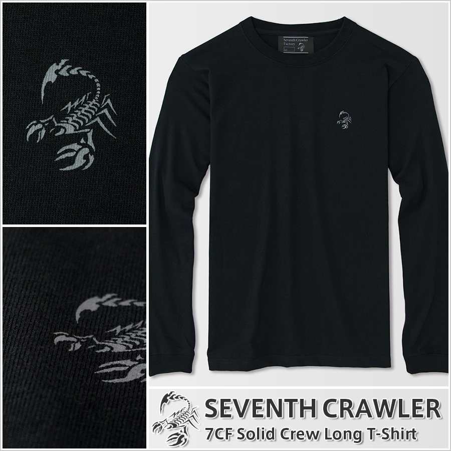 メンズ Ｔシャツ ブラック (長袖) [アメカジブランド セブンスクローラー]
