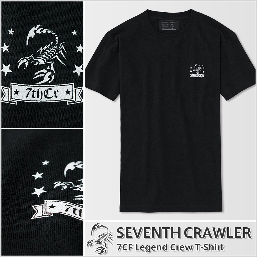 メンズ Ｔシャツ ブラック (半袖) [アメカジブランド セブンスクローラー]