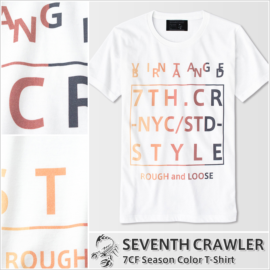 メンズ Ｔシャツ ホワイト (半袖) [アメカジブランド セブンスクローラー]
