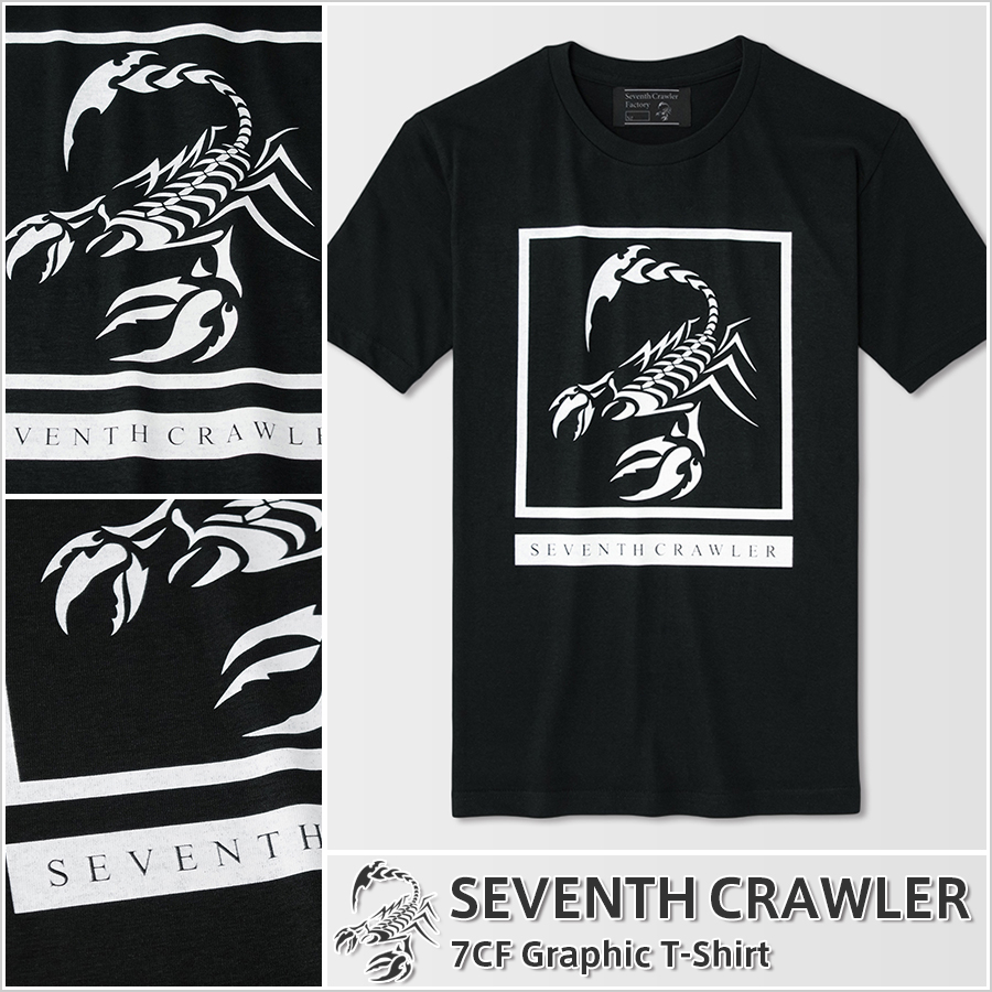 メンズ Ｔシャツ ブラック (半袖) [アメカジブランド セブンスクローラー]